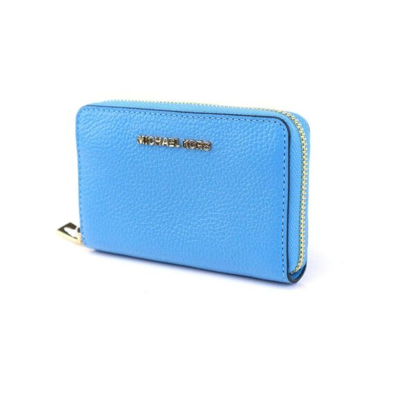 NWT Michael Kors Jet Set Pebble Leather ID Card Coin Wallet South Pacific - Picture 3 of 7